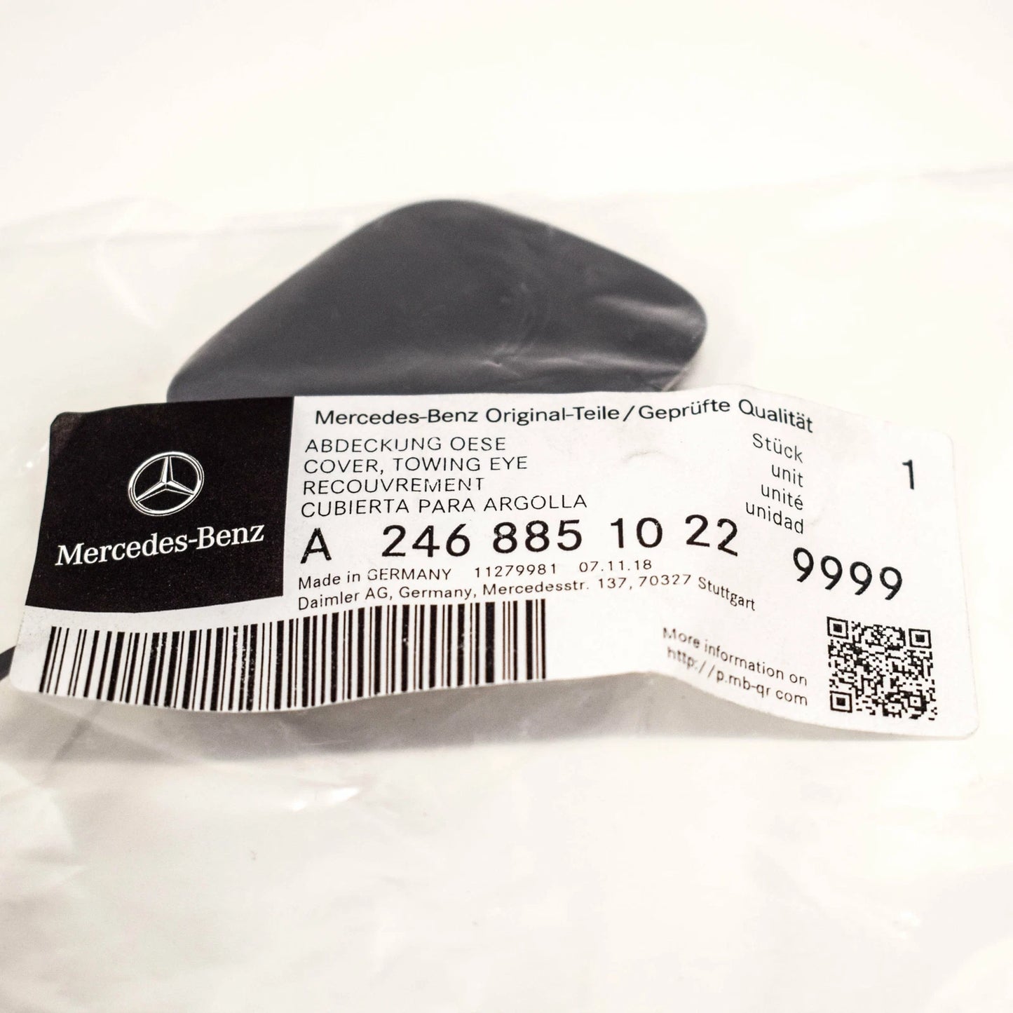 NEW MB B W246 REAR BUMPER TOW HOOK EYE CAP COVER A24688510229999 ORIGINAL