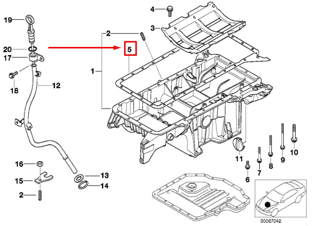 NEW BMW X5 E53 ENGINE OIL PAN GASKET 11137500260 7500260 ORIGINAL