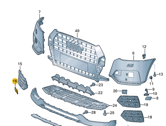 new audi q3 8u front bumper right tow eye cover 8u0807241c1qp original