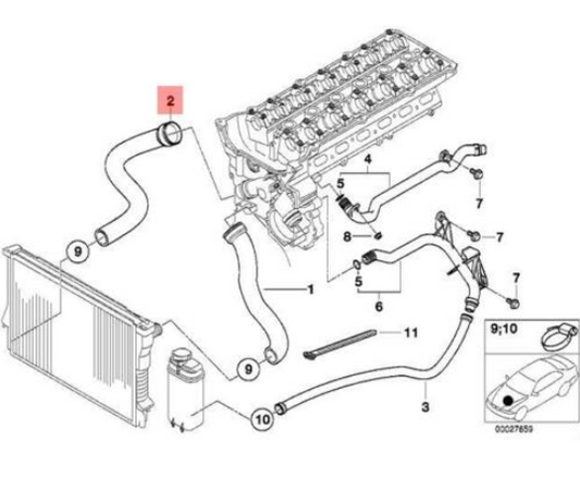 new bmw z3 e36 lower radiator hose 11531716642 1716642 original
