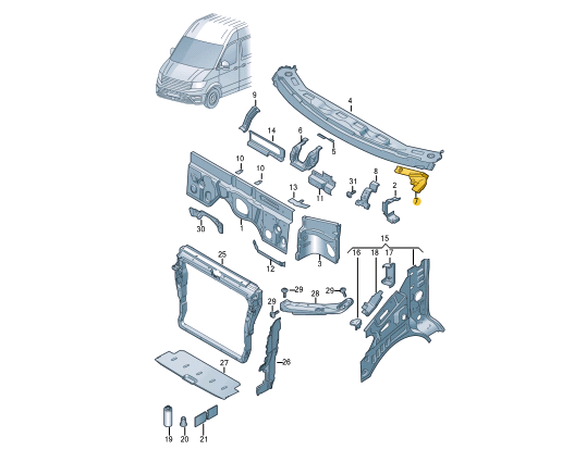 NEW VOLKSWAGEN CRAFTER SZ FRONT RIGHT BUMPER SECURING BRACKET 2N0805066 ORIGINAL