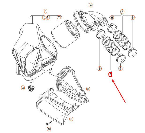 NEW AUDI A6 C7 ENGINE AIR INTAKE HOSE 079129740D ORIGINAL