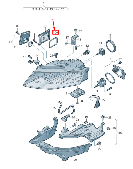 new audi a7 sportback 4g headlight control module gasket 4g8941119 original