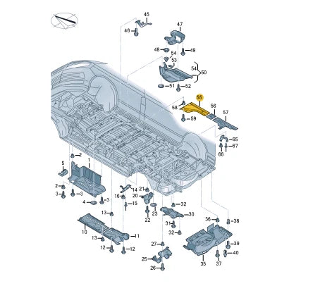 NEW VOLKSWAGEN TRANSPORTER VI T6 REAR LEFT BOTTOM PROTECTION 7E0825209 ORIGINAL