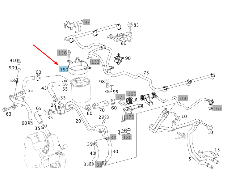new mercedes-benz c w204 fuel filter bracket a6420920240 original