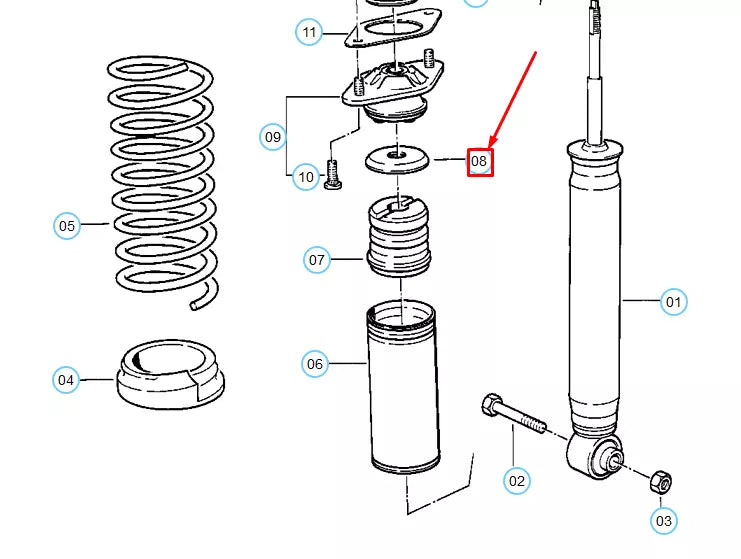 NEW BMW 8 E31 REAR SPRING STRUT PLATE 33521129559 ORIGINAL