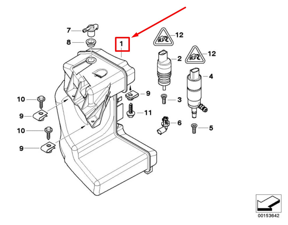 NEW BMW 3 CABRIO E46 WASHER FLUID RESERVOIR 7895577 61677895577 ORIGINAL