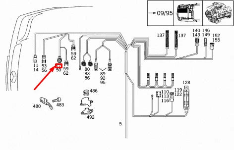 NEW MERCEDES-BENZ SL R129 AIR FLOW SENSOR PLUG SOCKET A1405400081 ORIGINAL