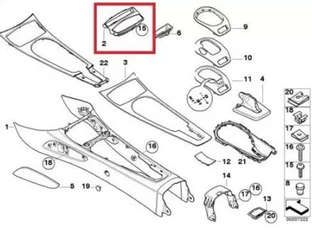 NEW BMW Z4 E85 FRONT CENTER CONSOLE ASHTRAY 51167037227 ORIGINAL