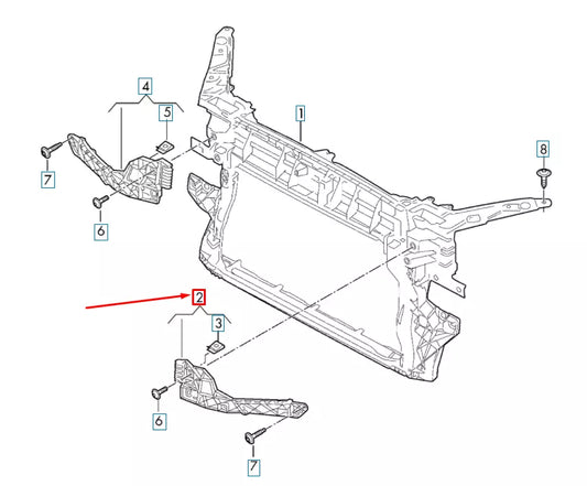 NEW AUDI Q2 FRONT LEFT MAIN BEAM HEADLIGHT MOUNTING 81A805607C ORIGINAL
