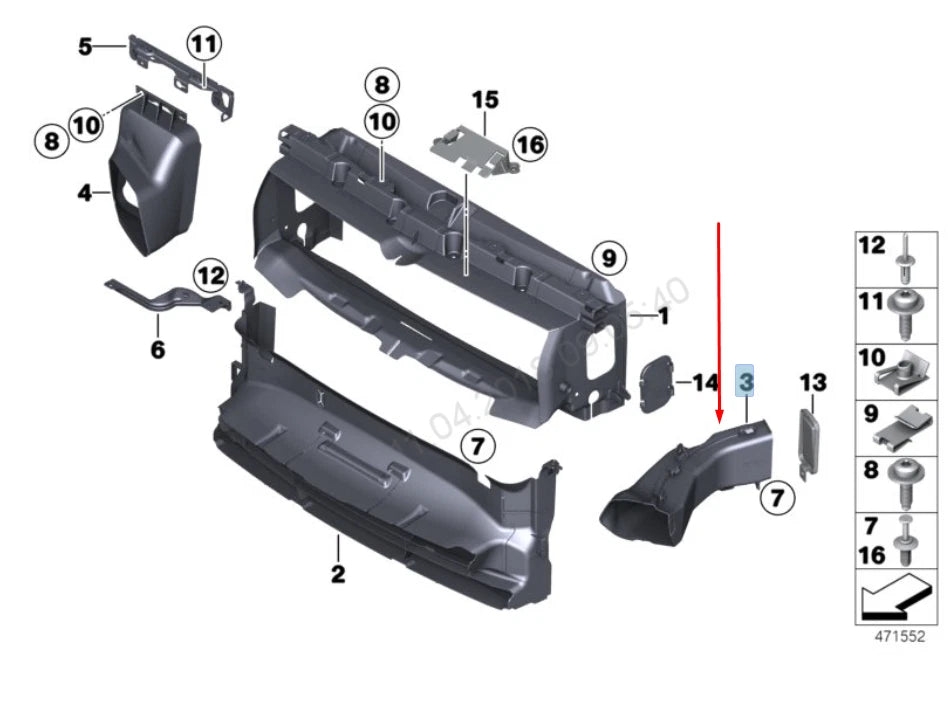 NEW BMW 1 F21 LEFT SIDE BRAKE AIR DUCT M SPORT 51748060311 8060311 2015 ORIGINAL