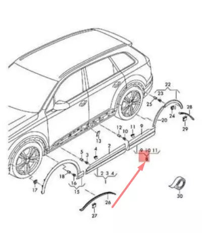 NEW AUDI Q7 4M MK2 REAR DOOR LOWER MOLDING 4M0853969EGRU ORIGINAL