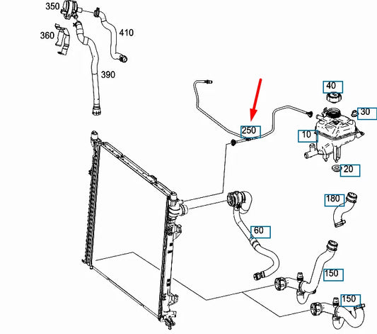 NEW MERCEDES-BENZ GLE W166 RADIATOR COOLANT HOSE A1665000875