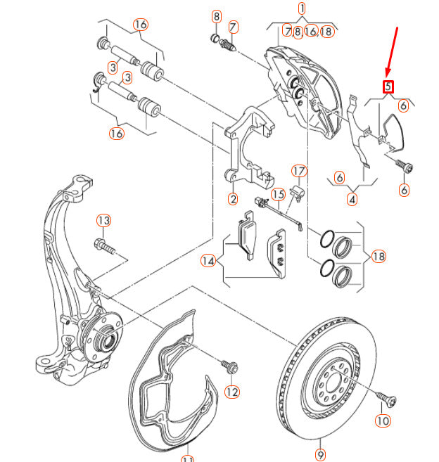 Genuine Audi Q5 8R Front Brake Caliper 'S Q5' Cover Plate 2Pcs 8R0698618 Original