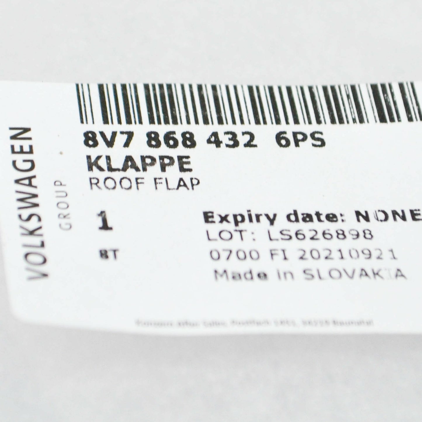 NEW AUDI A3 CABRIO 8V RIGHT ROOF LINKAGE PROTRUSION FLAP 8V78684326PS ORIGINAL