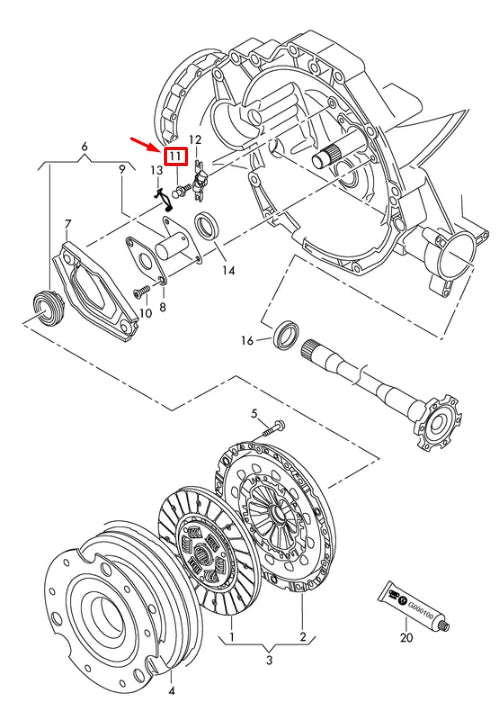 NEW AUDI Q5 8R CLUTCH RELEASE ARM BALL PIN 0B1141777B ORIGINAL