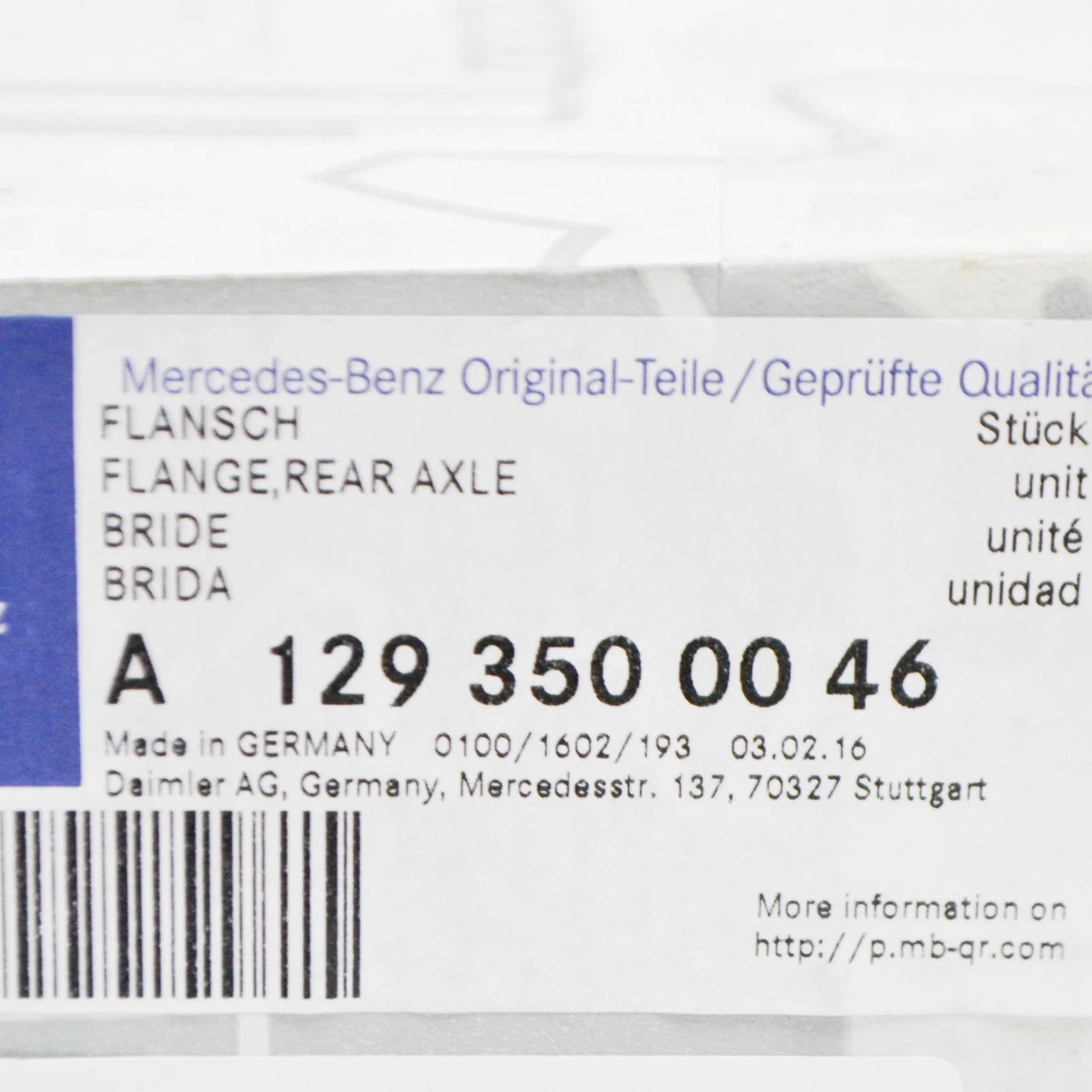 NEW MERCEDES-BENZ SL R129 REAR AXLE SUSPENSION FLANGE A1293500046