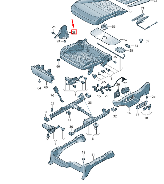 NEW VW TOUAREG 7P FRONT LEFT FOLDING SEATBACK FITTING CAP 8T0881327A3G4 ORIGINAL