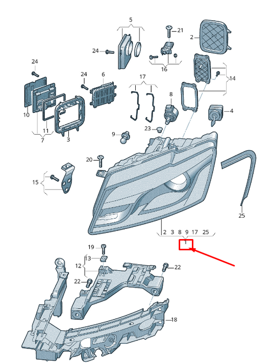 new audi q5 8r front right headlight lhd 8r0941030ah original