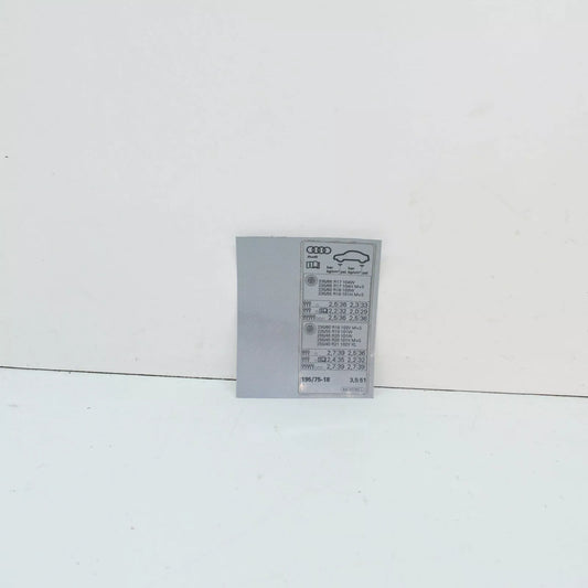 NEW AUDI Q5 FY 80A TYRE PRESSURE DATA PLATE STICKER 80A010502L ORIGINAL