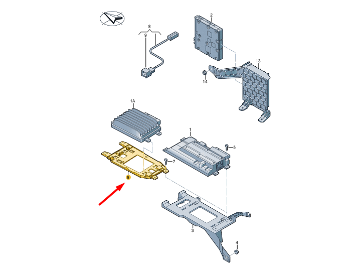 NEW AUDI A4 ALLROAD B9 RADIO AMPLIFIER BRACKET 8W0907514 ORIGINAL