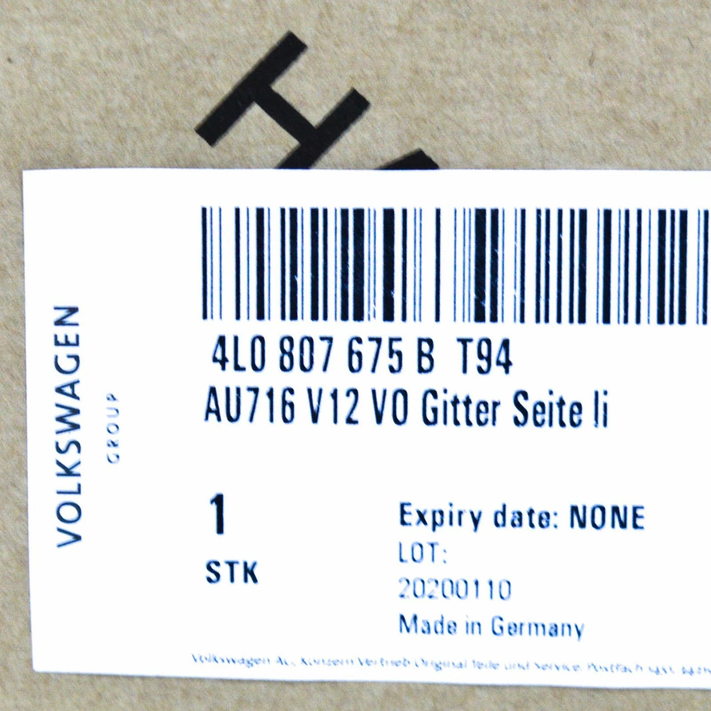 NEW AUDI Q7 4L FRONT BUMPER LEFT GRILLE S-LINE 4L0807675BT94 4L0807675B