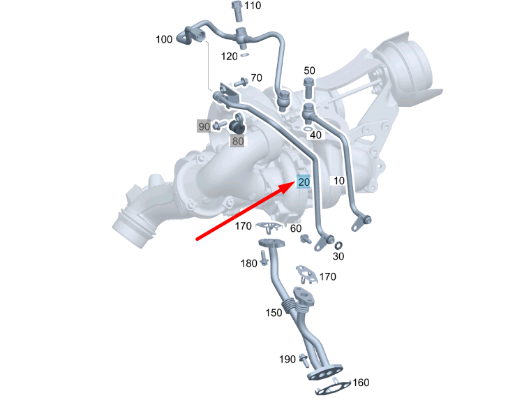 NEW MERCEDES-BENZ C W204 OIL LINE A6511800320 ORIGINAL
