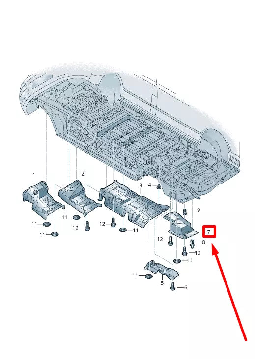NEW VW TRANSPORTER T5 REAR SILENCER HEAT SHIELD 7H0825701D ORIGINAL