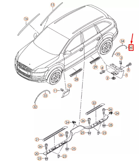 NEW AUDI Q7 4L REAR RIGHT WHEEL-ARCH REAR WIDENING 4L0853828AGRU