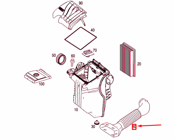 NEW MERCEDES-BENZ B W245 AIR INTAKE HOSE A2660940287 ORIGINAL