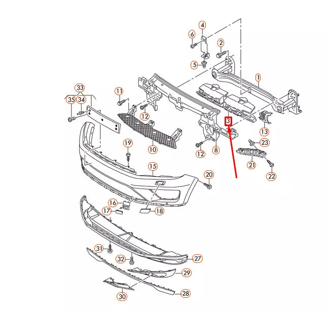 NEW VOLKSWAGEN TOUAREG 7P FRONT BUMPER FOAM FILLER PIECE 7P6807248B ORIGINAL