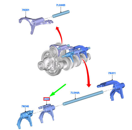 new ford puma 3rd and 4th speed fork 2118926 h1br-7k491-ba original