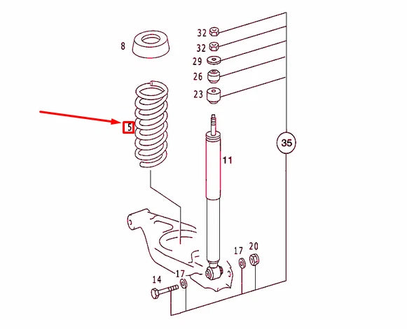 NEW MERCEDES-BENZ E W124 REAR COIL SPRING A1243242804 ORIGINAL