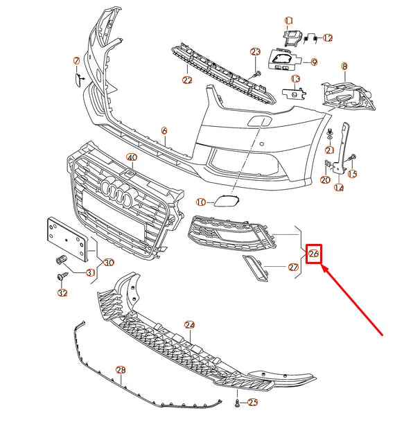 NEW AUDI A1 8X FRONT BUMPER LEFT GRILLE 8XA807647A1RR