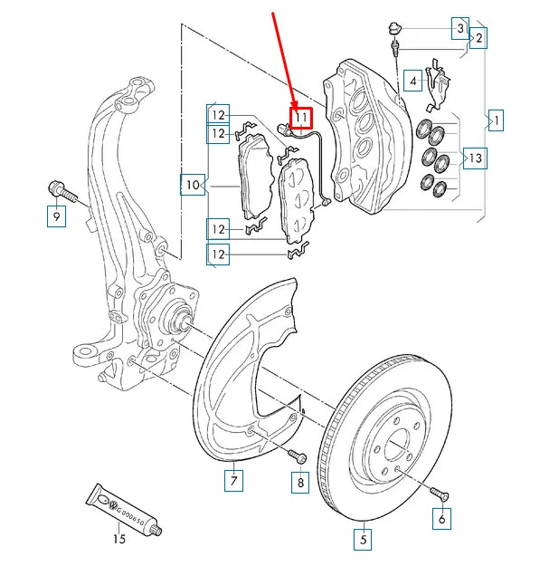 NEW AUDI Q7 4M FRONT BRAKE PAD WEAR SENSOR 4M0615121AB