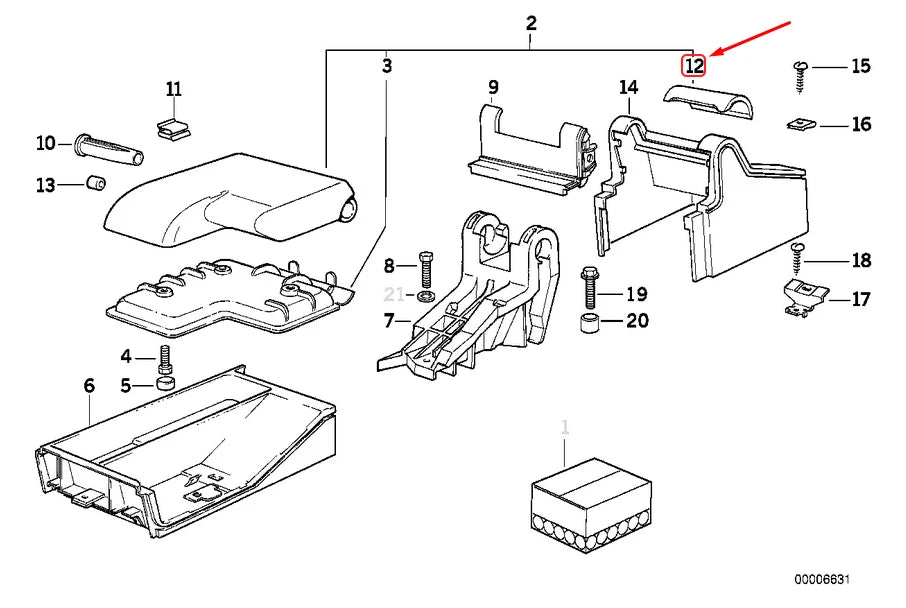 NEW BMW 3 E36 CENTRE ARMREST COVER 51168151683 8151683 ORIGINAL