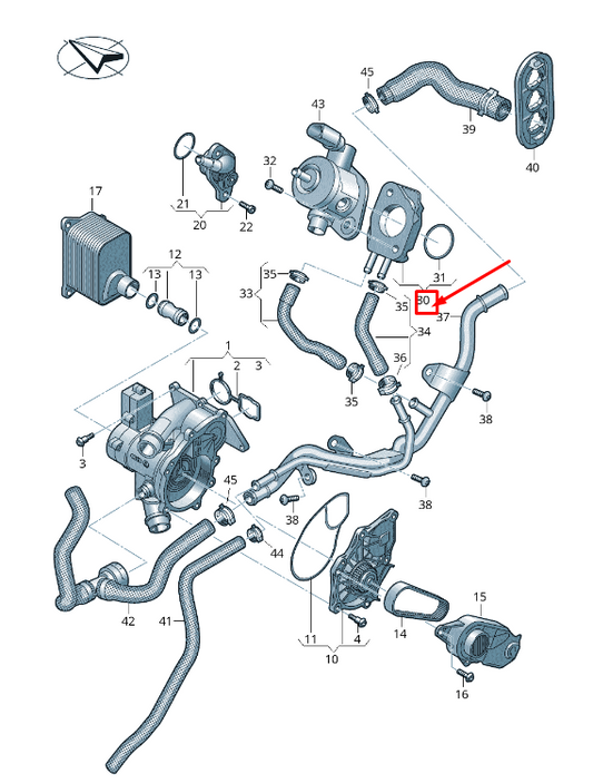 new audi a4 b9 engine cooler for coolant 06l121251b original
