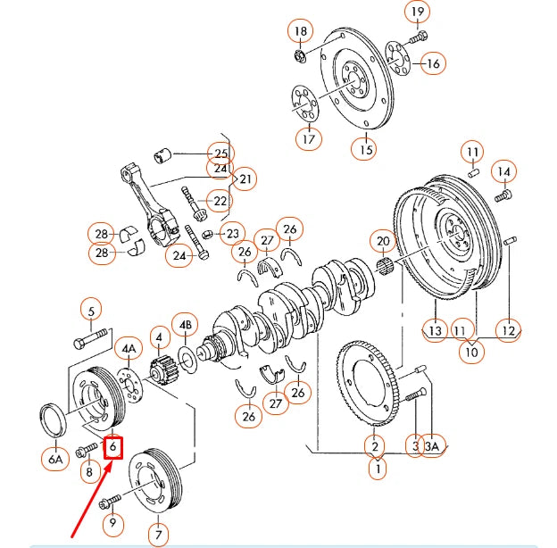 NEW AUDI A3 8P CRANKSHAFT VIBRATION DAMPER 06A105243E ORIGINAL