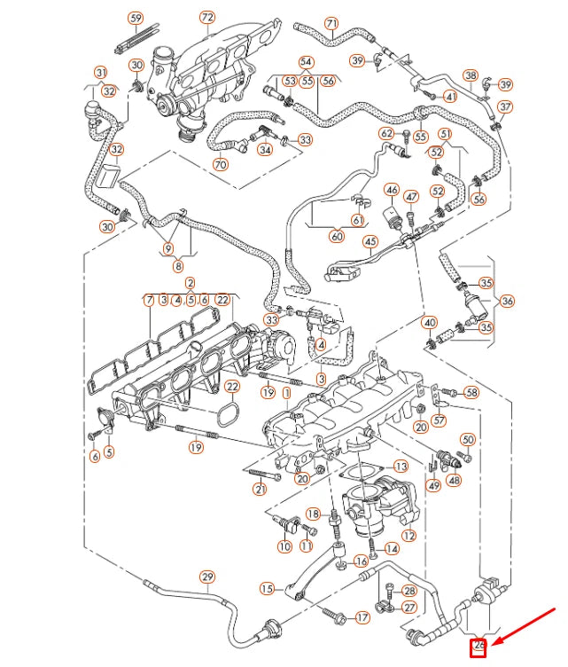 NEW AUDI Q5 8R VACUUM SYSTEM HOSE SET WITH CLIPS 06H133781CL