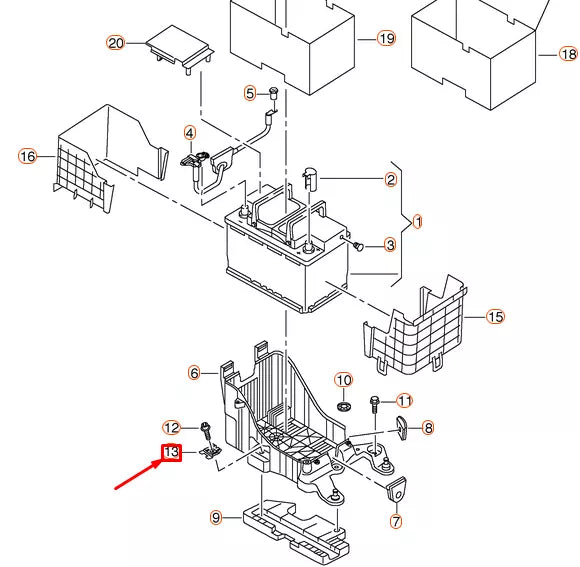 NEW AUDI Q3 8U BATTERY HOLD DOWN CLAMPING STRIP 1J0803219 ORIGINAL