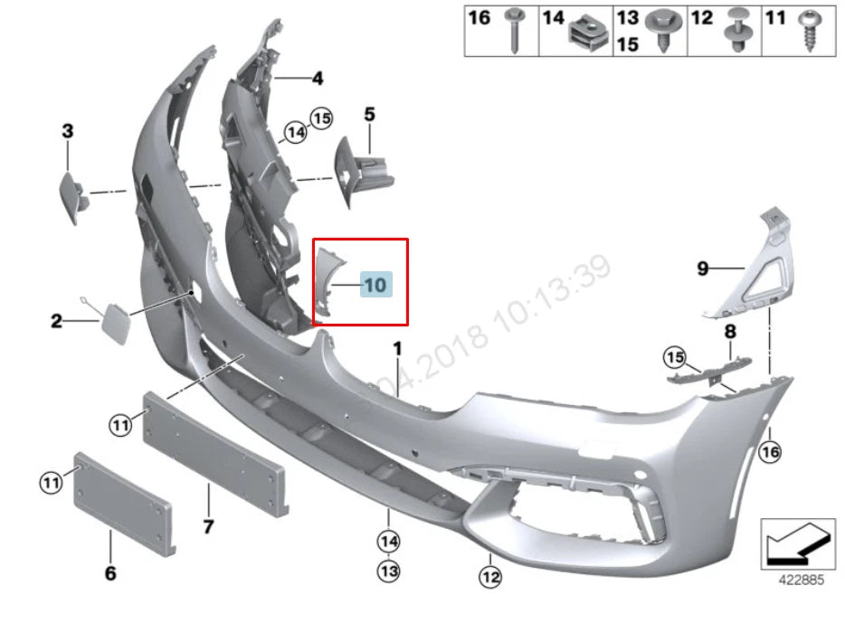 NEW BMW 7 G11 FRONT BUMPER GRILLE COVER 51747357006 7357006 2016 ORIGINAL