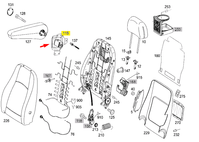 NEW MERCEDES-BENZ VITO W639 RIGHT ARMREST BRACKET LHD A0009190104 ORIGINAL