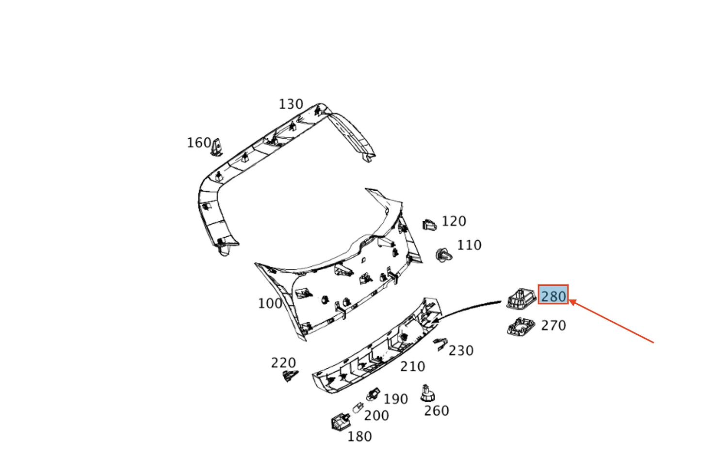 NEW MB GLA X156 REAR TAILGATE PUSH BUTTON SWITCH A2468210151 ORIGINAL