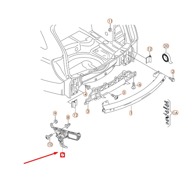 NEW AUDI Q7 4L REAR BUMPER RIGHT GUIDE SECTION 4L0807454A ORIGINAL