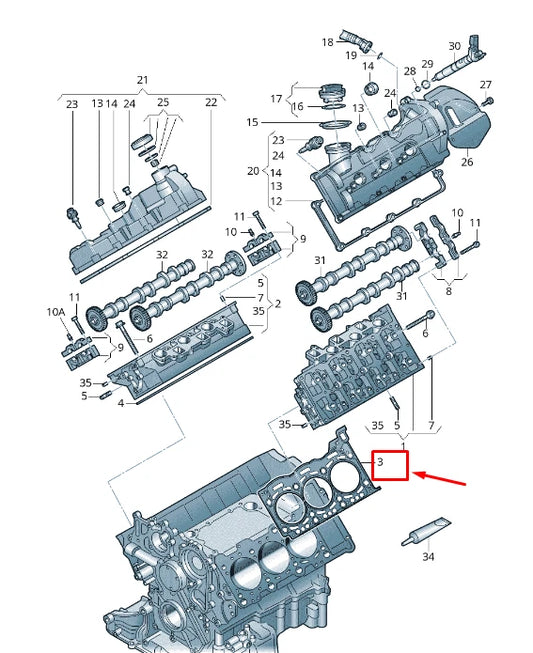 NEW AUDI Q5 8R ENGINE CYLINDER HEAD GASKET 059103149AD ORIGINAL