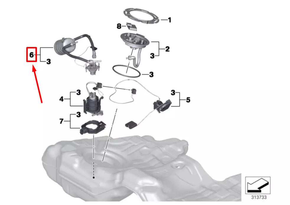 NEW BMW 7 F01, F02 FUEL REGULATOR REPAIR KIT 7217255 16117217255 ORIGINAL