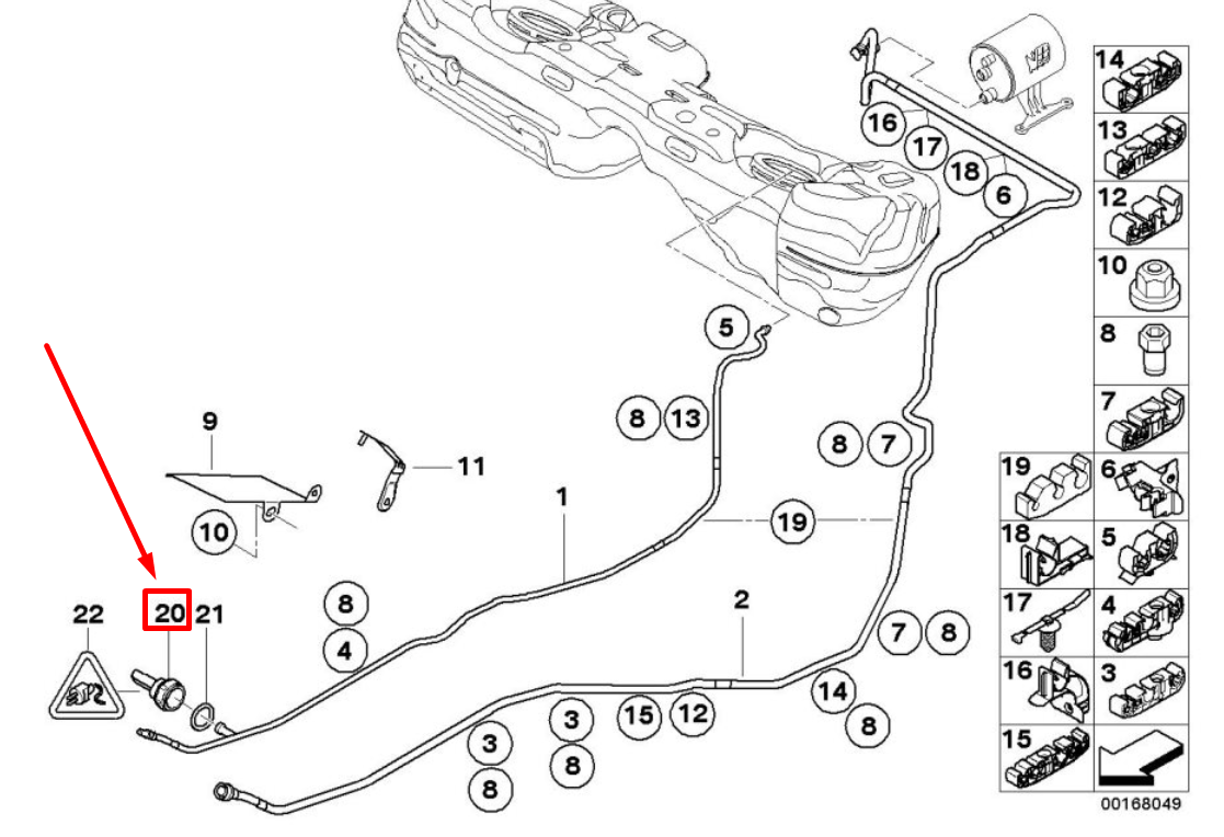 new bmw 3 e90 fuel pressure sensor 13537622231 7622231 original