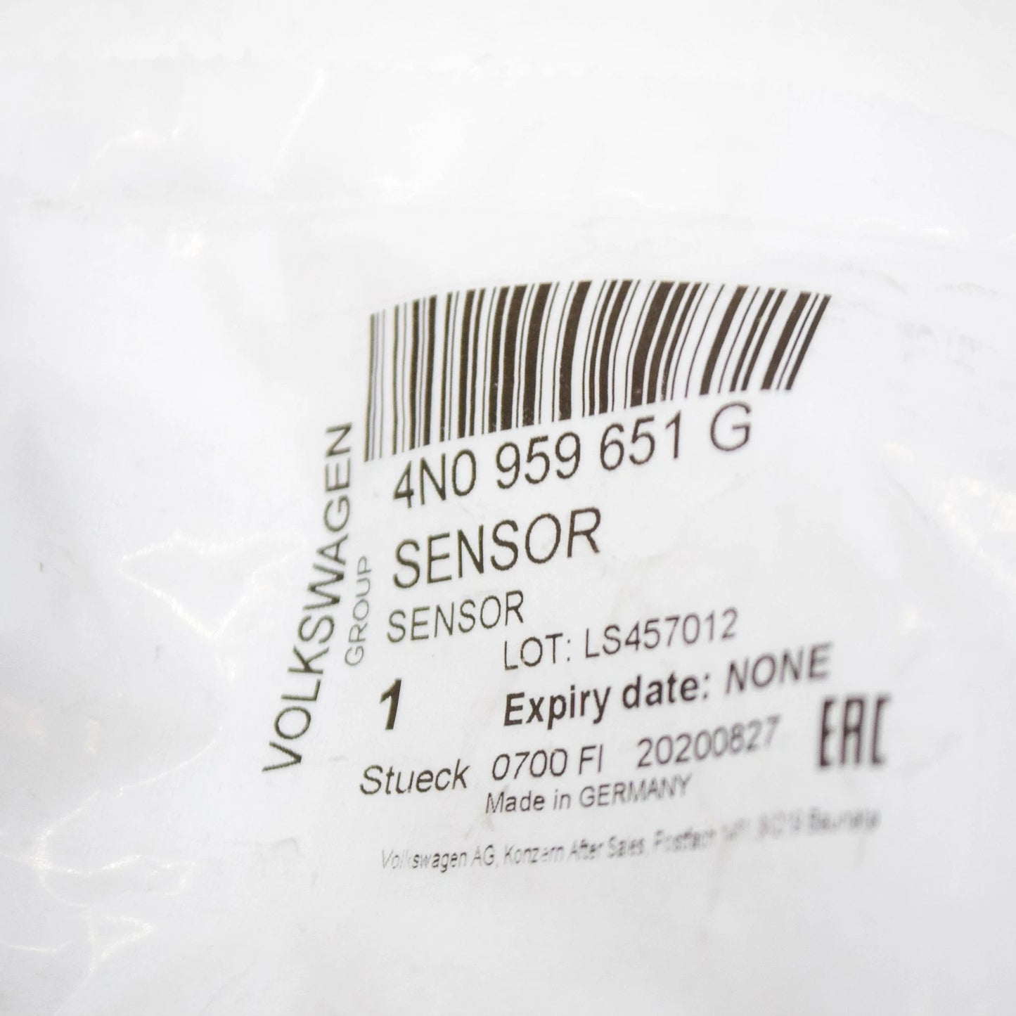 NEW VOLKSWAGEN TOUAREG CR FRONT BUMPER CRASH IMPACT SENSOR 4N0959651G ORIGINAL