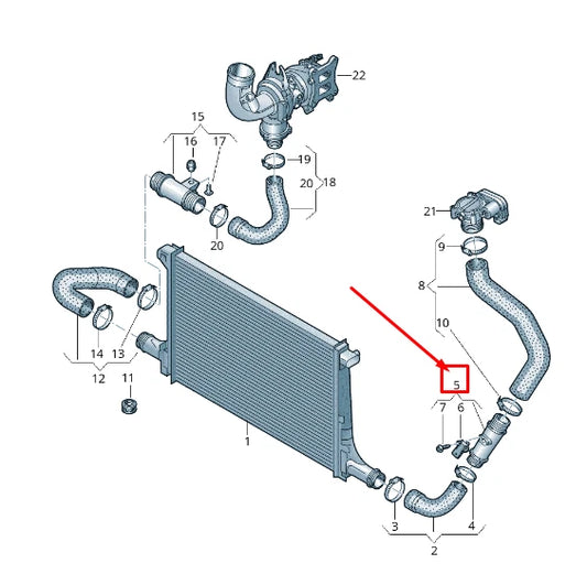 NEW AUDI Q7 4M LEFT CHARGE AIR COOLER PRESSURE PIPE 4M0145673J ORIGINAL