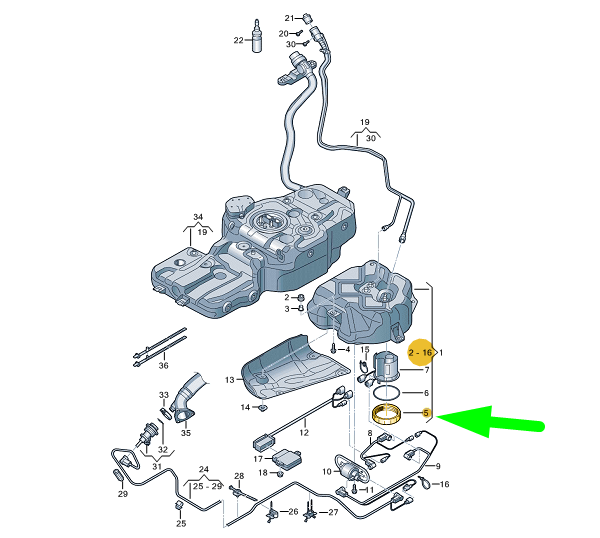 new audi q5 8r diesel exhaust fluid (def) pump lock ring 8r0131975 original